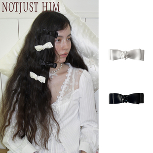 花筏NOTJUSTHIM 珍珠缎带蝴蝶结发夹