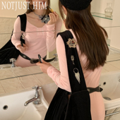 花筏NOTJUSTHIM 自然勋章 光泽丝绒复古丹宁斜挎单肩大容量包包