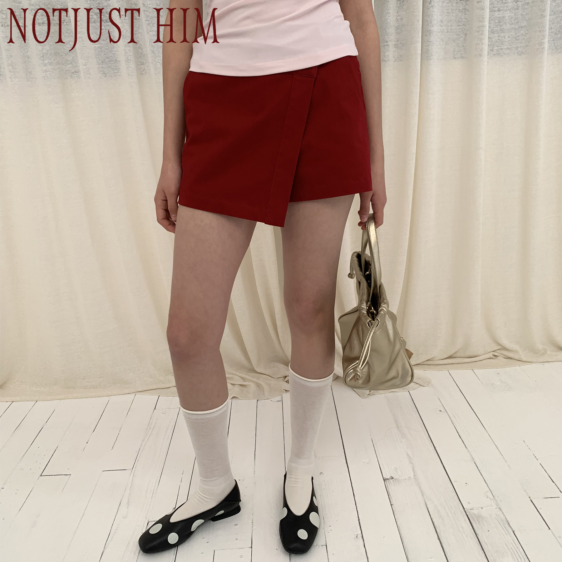 花筏NOTJUSTHIM 《红丝绒》全棉假两件刺绣裙裤