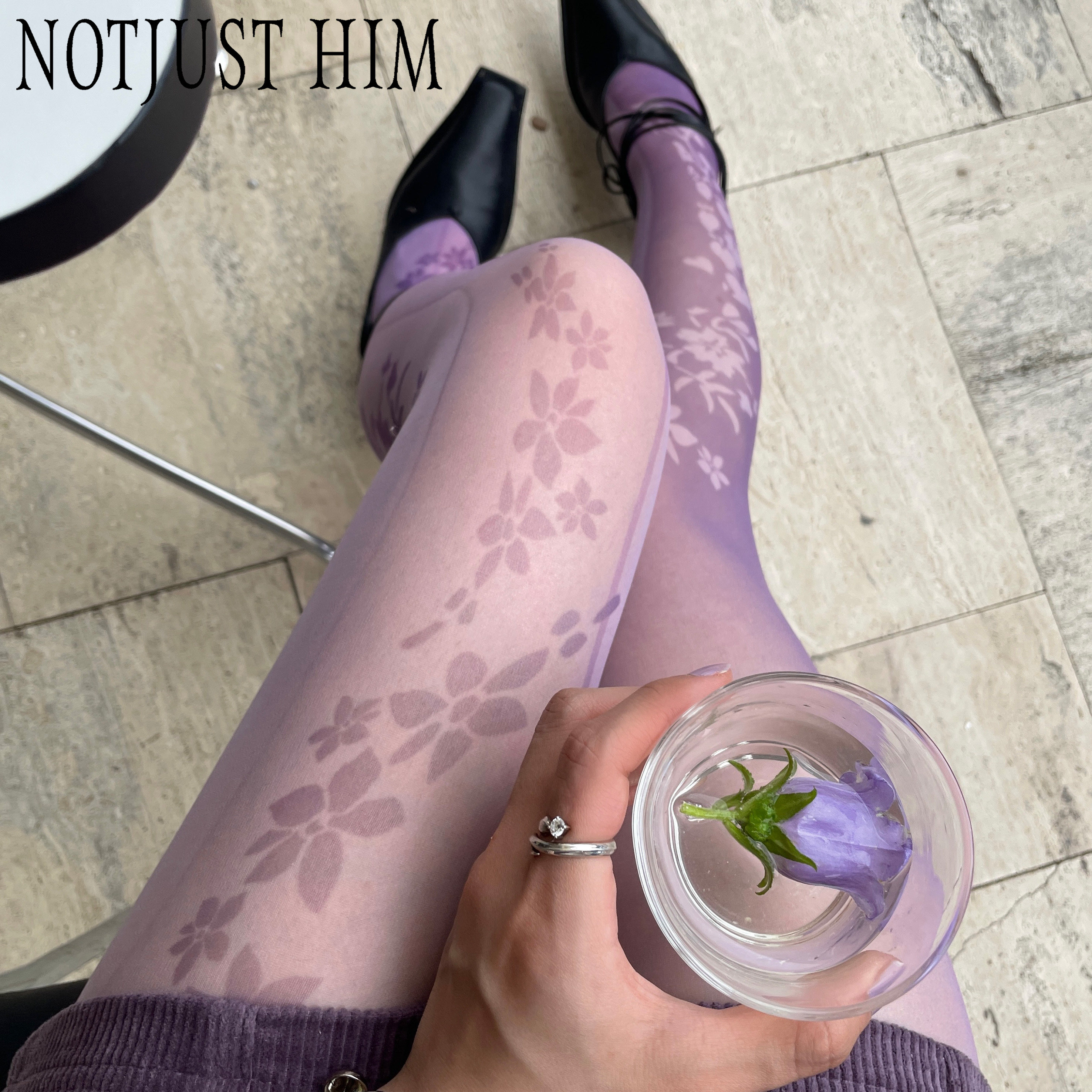 花筏NOTJUSTHIM《迷蝶》花瓣丝袜千禧风格复古显瘦薄款连裤袜夏季,女装/女士精品,打底裤,淘宝优惠券,粉丝福利购,淘宝优惠卷