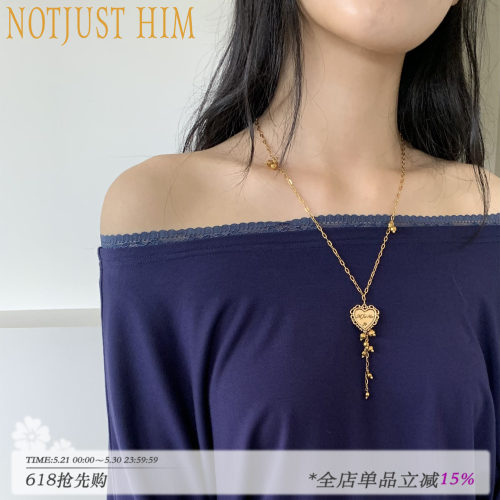 花筏NOTJUSTHIM 《Golden love》做旧古金爱心项链