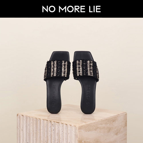 直述NOMORELIE 25春夏新品编织拖鞋小香风法式优雅新中式艺术