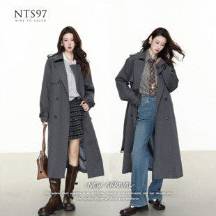 NTS97 风衣女高级感廓形外套 英伦风双排扣长款