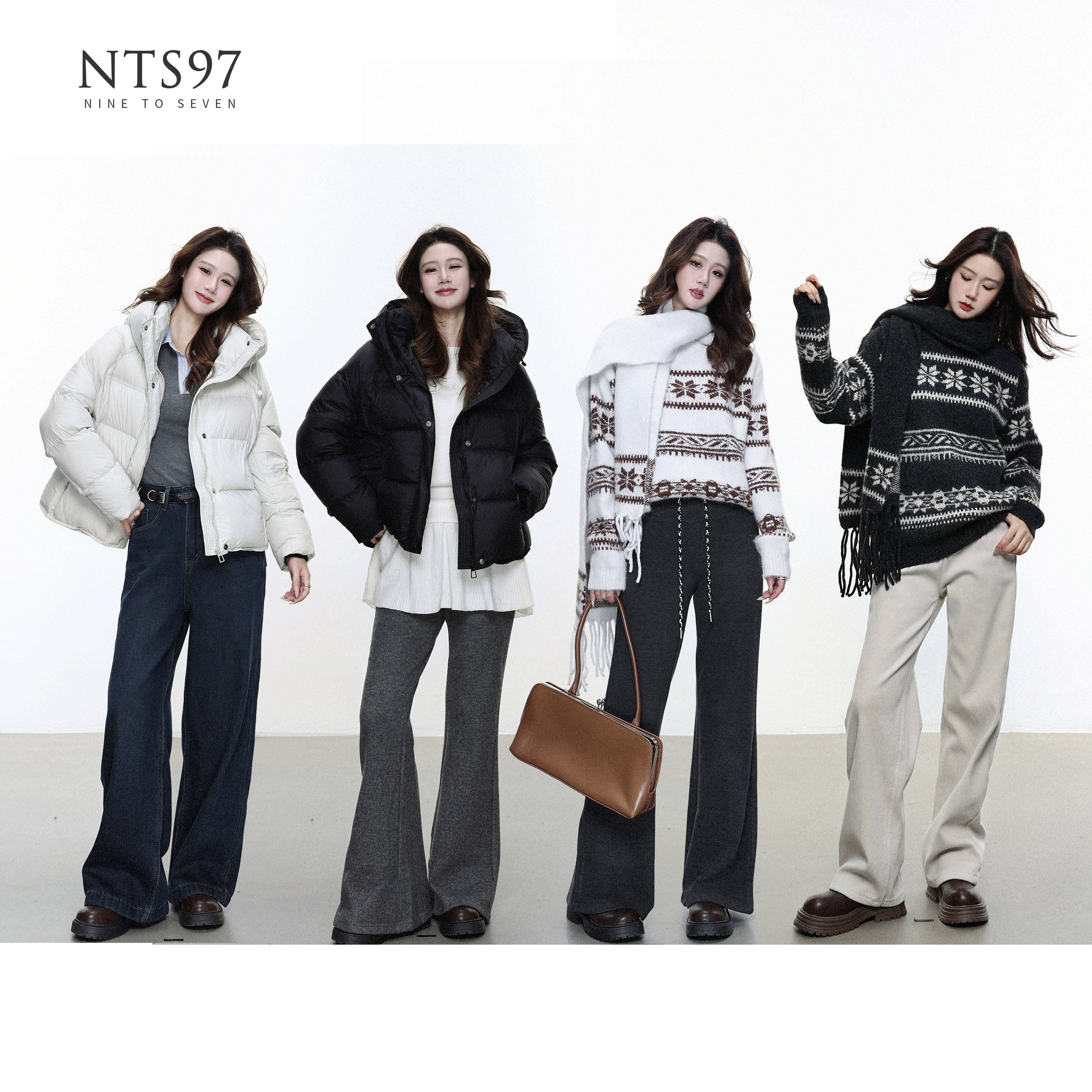 NTS97连帽羽绒服围巾糯米裤