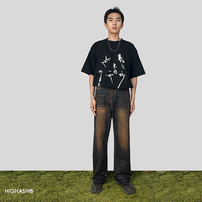 HIGHASH泥砂洗水牛仔长裤