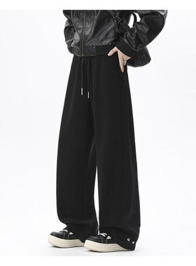 裤子男秋冬季宽松直筒潮牌直筒垂感休闲运动潮流男女款阔脚裤长裤