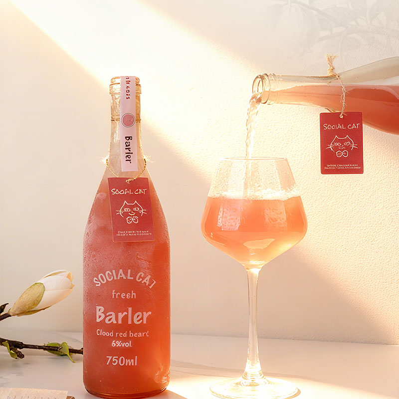 SOCIALCAT社交猫红心芭乐莫斯卡托甜白葡萄酒高颜值果酒晚安女士