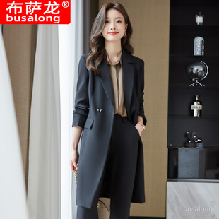 套装 新款 正式 职业西服长裤 面试销售工作服366 布萨龙女长袖