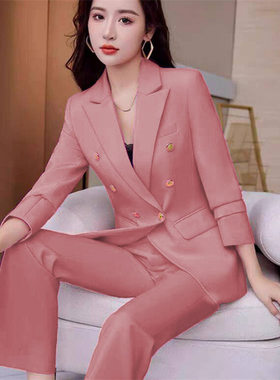 新款高级设计感西装外套女韩版春秋代发女小西服职业霸总白领批发