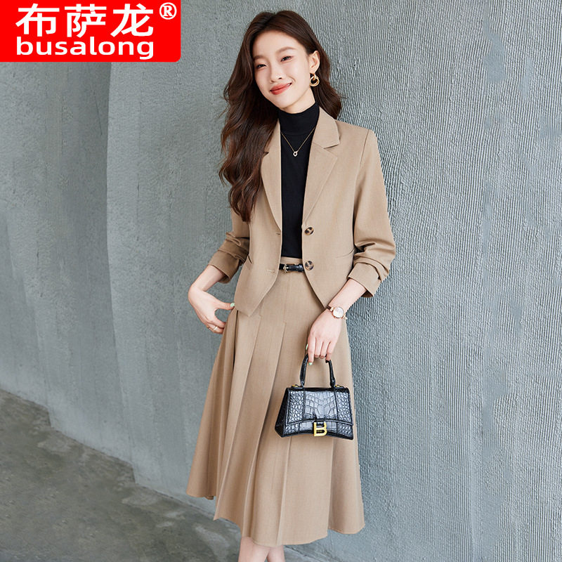 2024新款布萨龙女长袖职业西服套裙正式套装面试销售工作服 5509