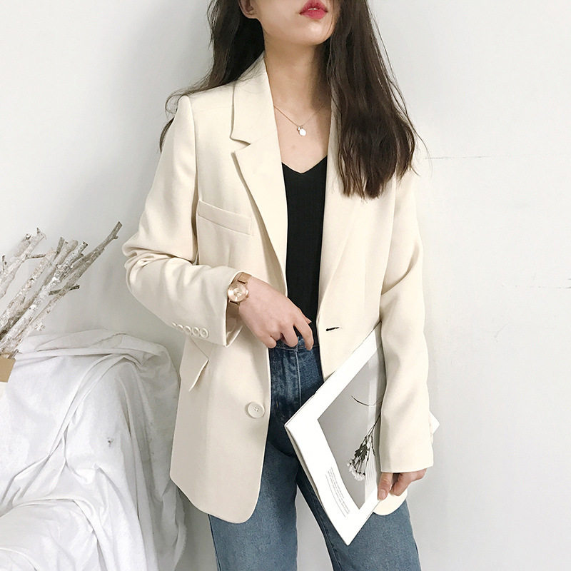 气质通勤风小西装外套女2025韩版春秋chic休闲宽松长袖西服上衣
