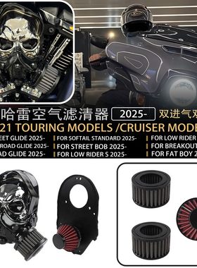 适用于哈雷公路滑翔117 CVO 121改装高流量进气口滤芯 空气滤清器