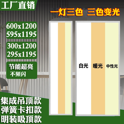 LED平板灯60x120中性暖黄光三色