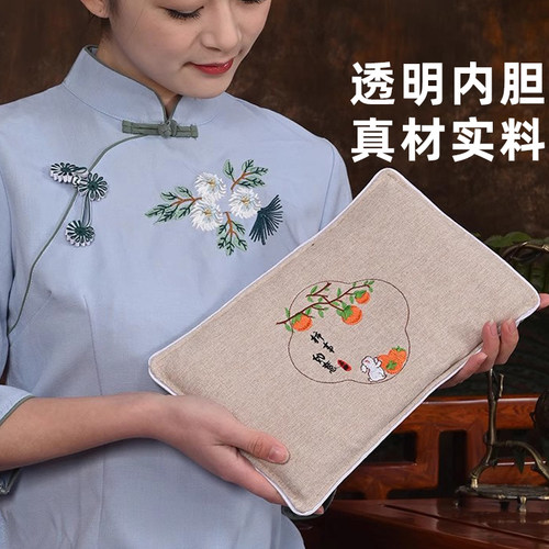 民族风电加热海盐热敷包透明内胆