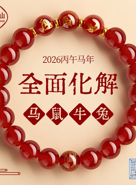 普陀山红玛瑙本命年太岁手串