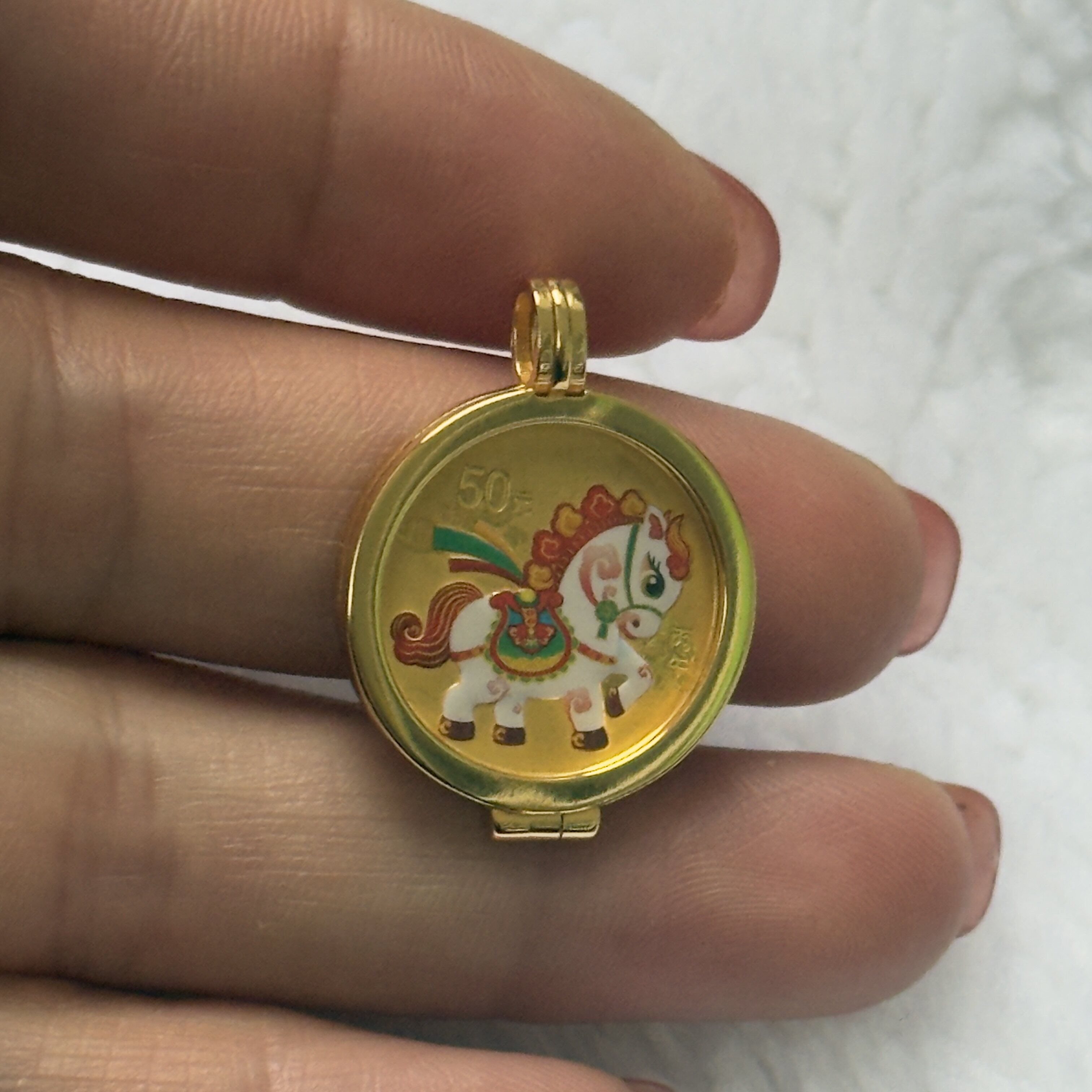 2026年熊猫金银纪念币吊坠框熊猫金币3克金币边框项坠边框18*1mm