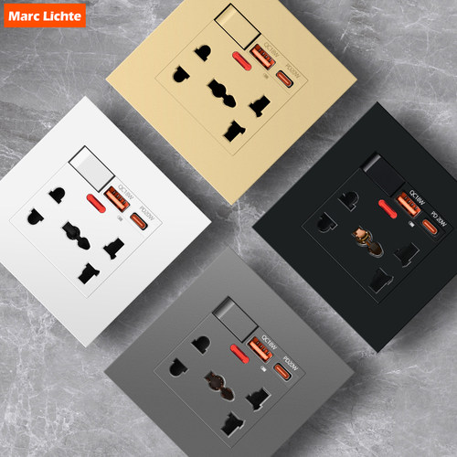 广东发货多五孔USB+Type-c20W