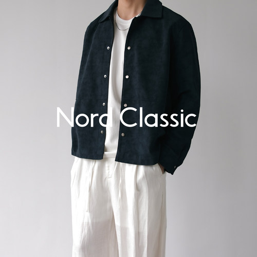 Nord Classic「麂皮绒感拼接外套」26秋冬复古休闲宽松夹克上衣男