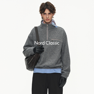 Nord Classic「半套头毛呢外套」26春季复古休闲宽松毛呢上衣外套