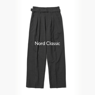 Nord Classic「羊毛腰带西裤」26春季复古休闲宽松纯色羊毛长裤男