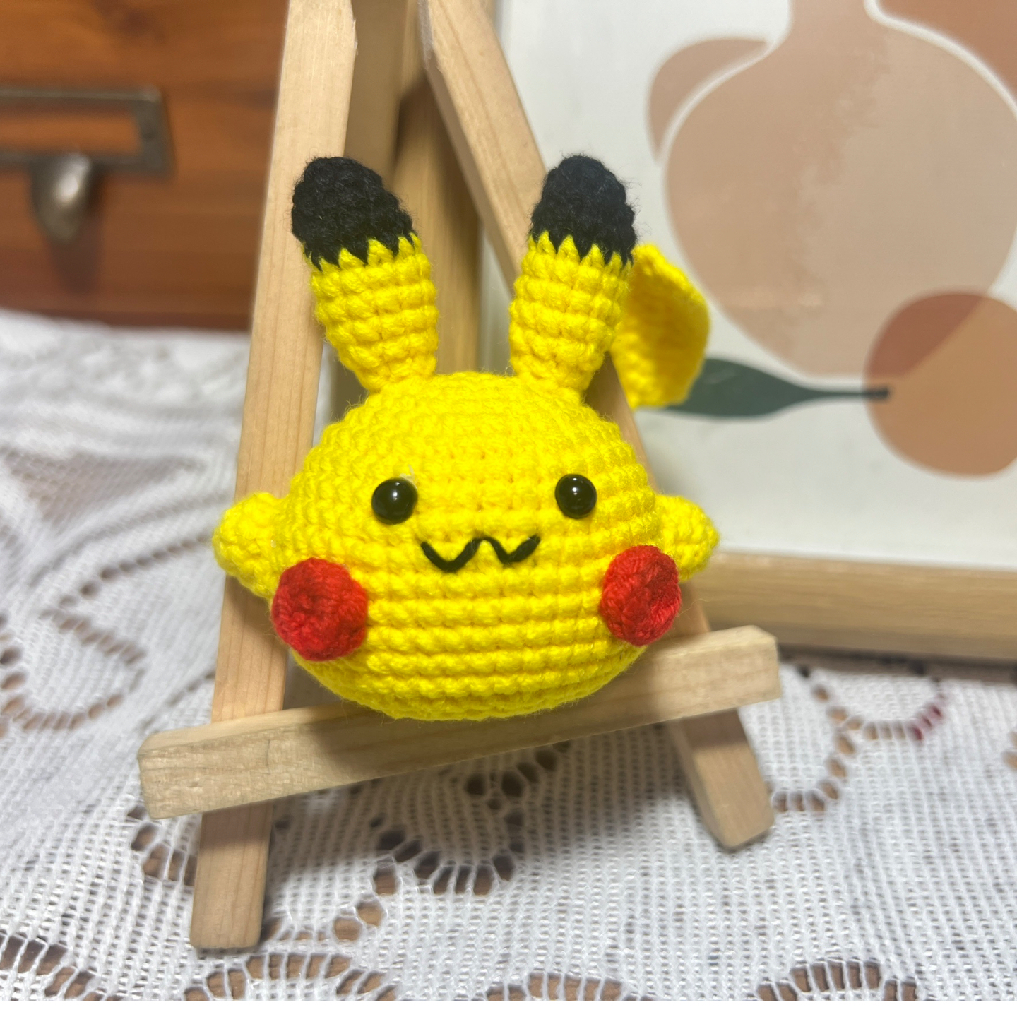 手工钩织玩偶挂件皮卡丘钥匙扣挂件毛线玩偶钩针编织成品DIY礼物