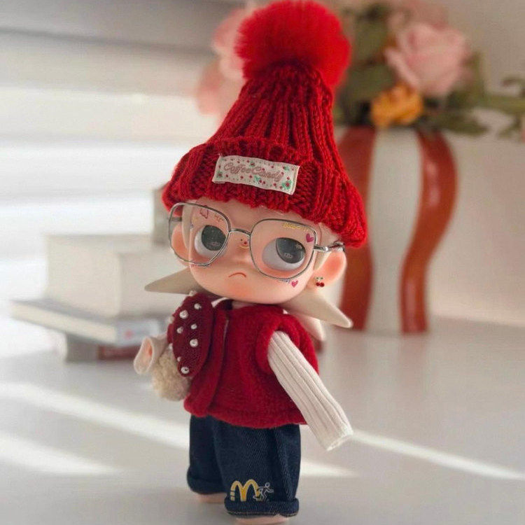 zsiga娃衣20cm嘎子姐新年红色喜庆衣服molly羊羔马甲红帽子套装