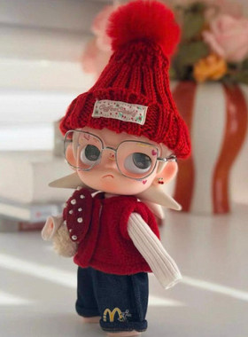 zsiga娃衣20cm嘎子姐新年红色喜庆衣服molly羊羔马甲红帽子套装