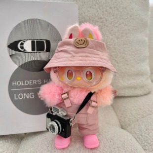 12三代拉布布娃衣服17cm前方高能忠诚马卡龙搪胶labubu背带裤套装