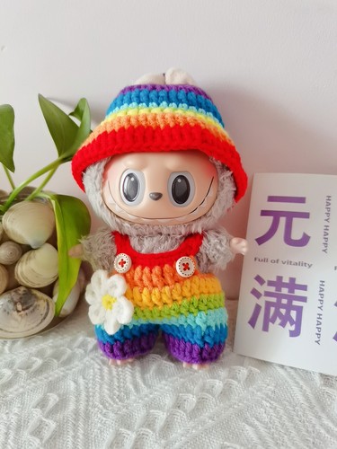 静恩手作diy纯手工钩织成品拉布布彩虹套装娃衣（不含娃）