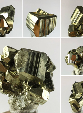 天然水晶黄铁矿原石宠石矿石奇石收藏学习科普标本桌面装饰小摆件