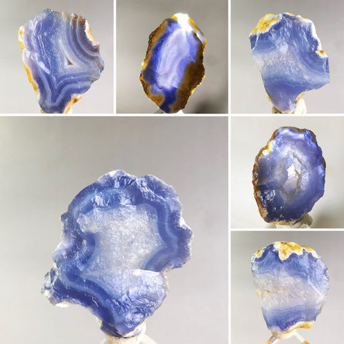 天然蓝玉髓玛瑙原石地质科普标本