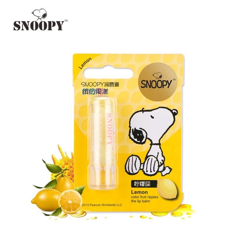 snoopy史努比缤纷果漾润唇膏柠檬味 学生专用草莓香橙保湿护润唇