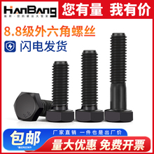 8.8级外六角螺丝高强度全牙半牙螺栓M22M24M27M30M33M36M39M42M48
