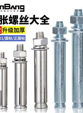 铁镀锌膨胀螺丝大全304不锈钢超长加长201拉爆M6M8M10M12M14M1620