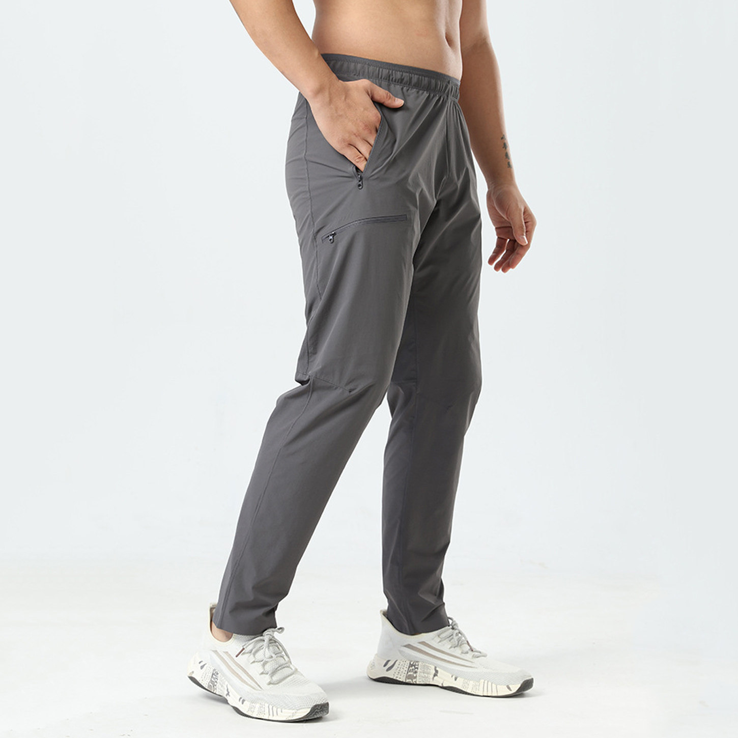 夏季冰丝速干裤男款运动裤薄款透气凉感弹力宽松直筒徒步休闲长裤