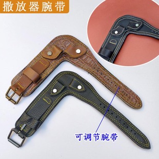 新款撒放器腕带真牛皮鱼镖射手配件射箭滑轮D环复合弓射箭配件
