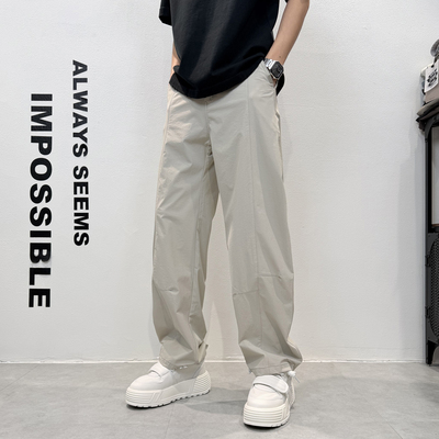 夏季薄款速干男士宽松阔腿休闲裤