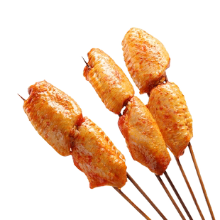 木屋烧烤 香辣鸡翅串*5串 新鲜烧烤食材鸡肉半成品户外露营