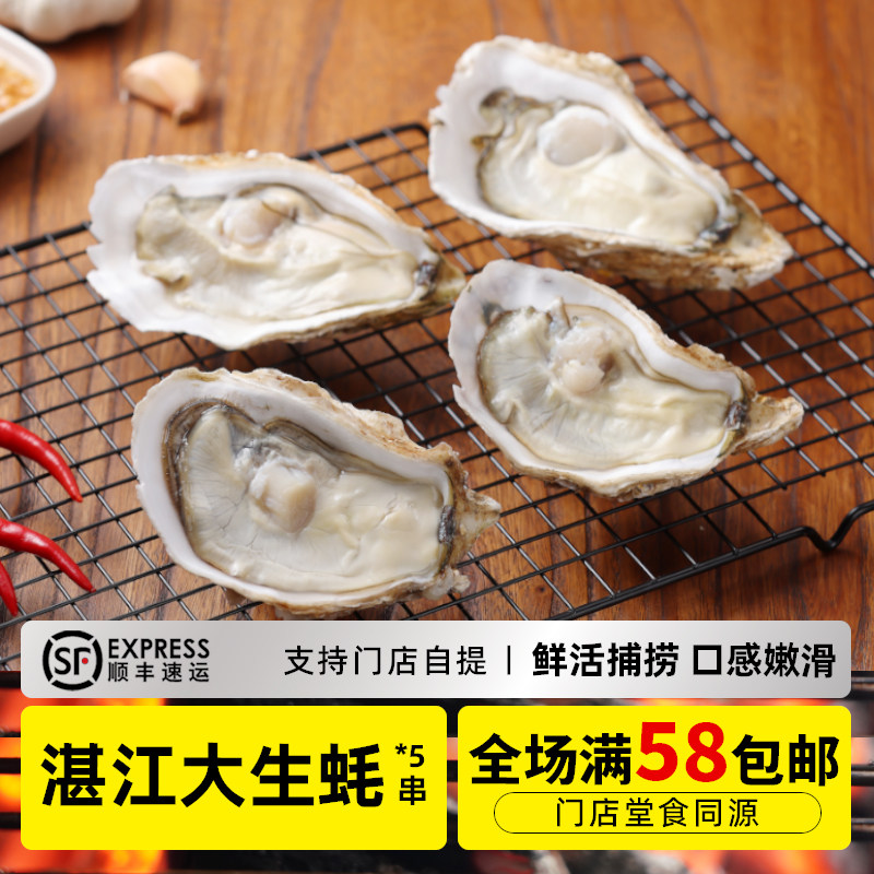 木屋烧烤湛江生蚝5个大A蚝新鲜烧烤食材户外露营自助材料特色食品