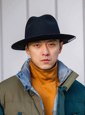 100%澳洲羊毛毡礼帽 HW DOG TRAVELERS 简约复古旅行者男女宽檐帽