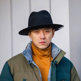 TRAVELERS DOG 简约复古旅行者男女宽檐帽 100%澳洲羊毛毡礼帽