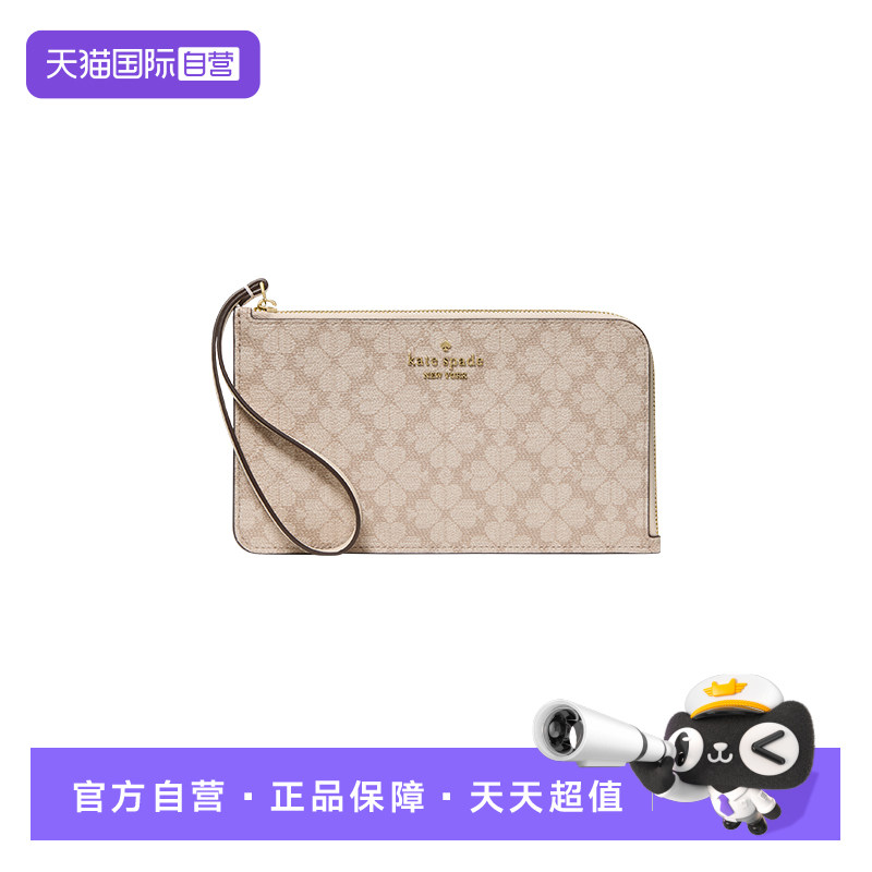 【自营】kate spade NEW YORK老花手拿包腕带钱包KG487251