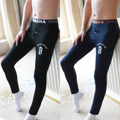 学生打底衬裤 芭比裤 男士 秋裤 新款 薄绒青少年加绒保暖裤 鲨鱼裤 男款