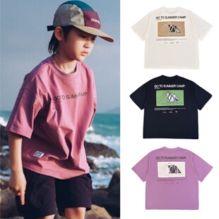 半袖 T恤简单大方宽松童装 男孩纯棉帐篷纯棉短袖 山系户外26年夏季