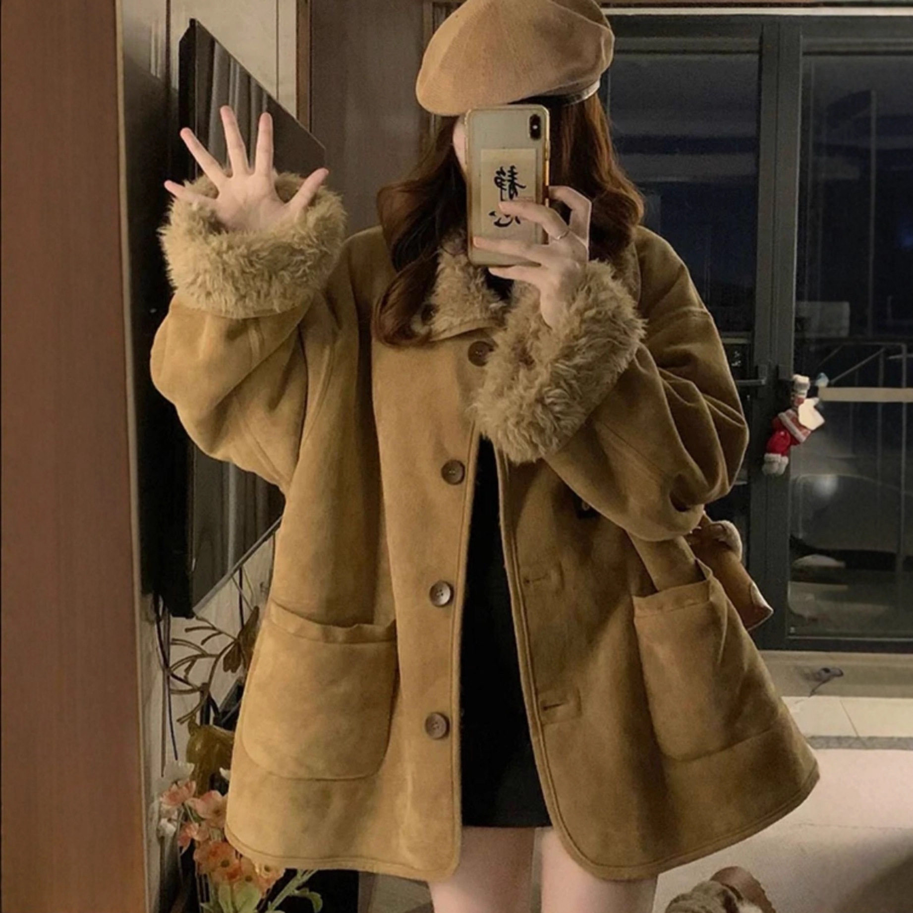 两面穿皮毛一体外套女2025秋冬新款学生宽松羊羔绒加厚保暖棉衣潮