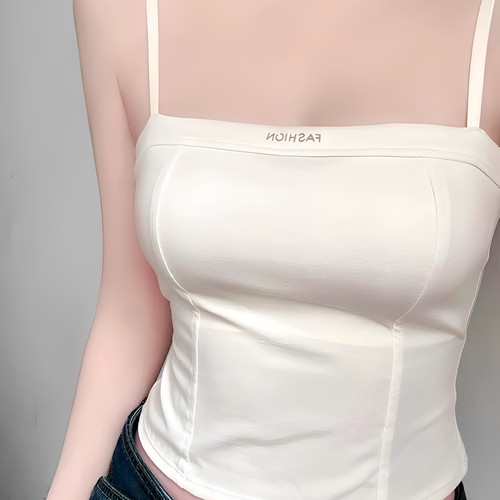 莫代尔一字领吊带背心女显瘦