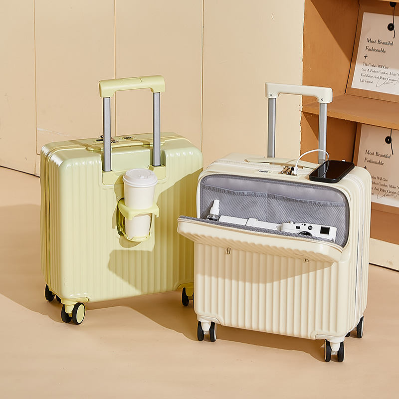 前置开口小型拉杆行李箱18寸登机