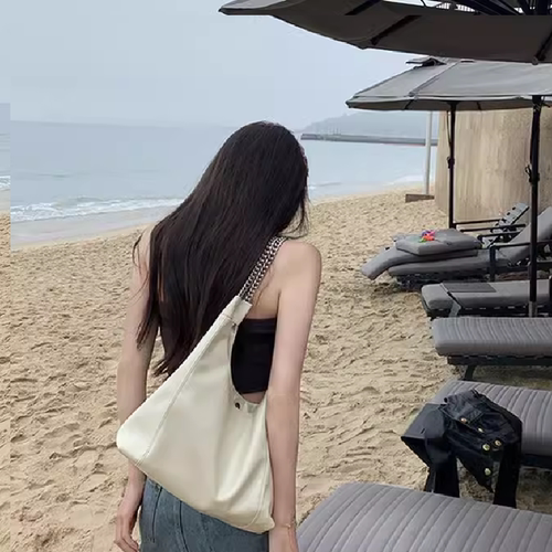 高级感慵懒风包包女式2026新款大容量链条腋下包通勤托特单肩大包