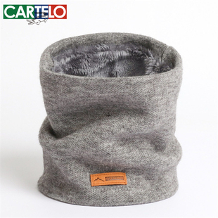 针织围脖女新款纯色男秋冬百搭套头护颈脖套加厚保暖围巾户外脖套