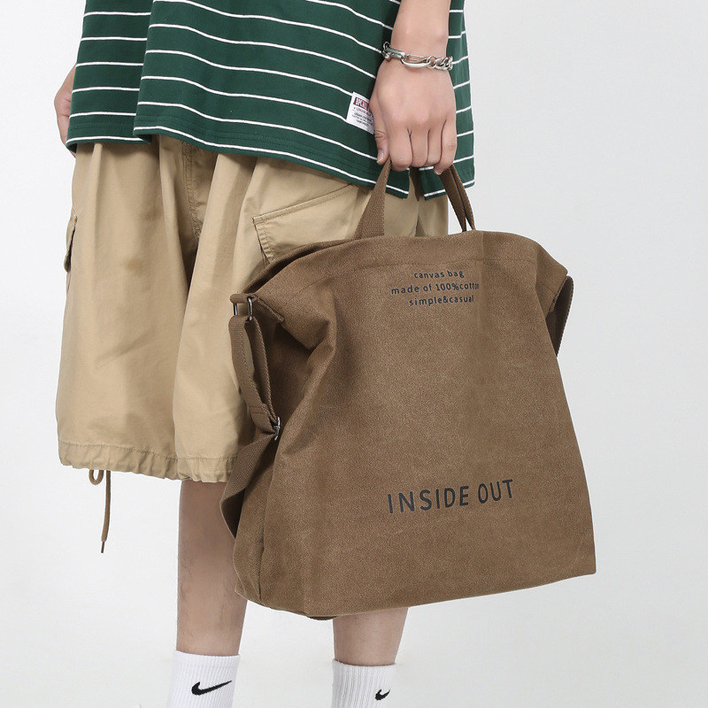 大容量帆布包女2025新款单肩斜挎包上班通勤包学生上课手提托特包